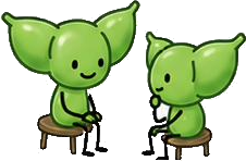 向かい合って話す枝豆のキャラクター